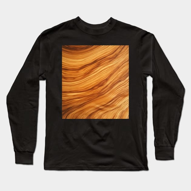 Woody Contours -elegant wood grain art- Long Sleeve T-Shirt by Lematworks